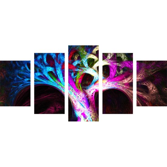 5-dielny obraz farebný strom