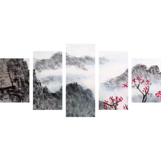5-dielny obraz impozantná maľba krajiny
