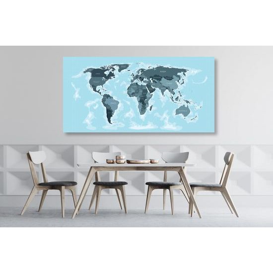 Obraz nádherná mapa v odtieňoch modrej