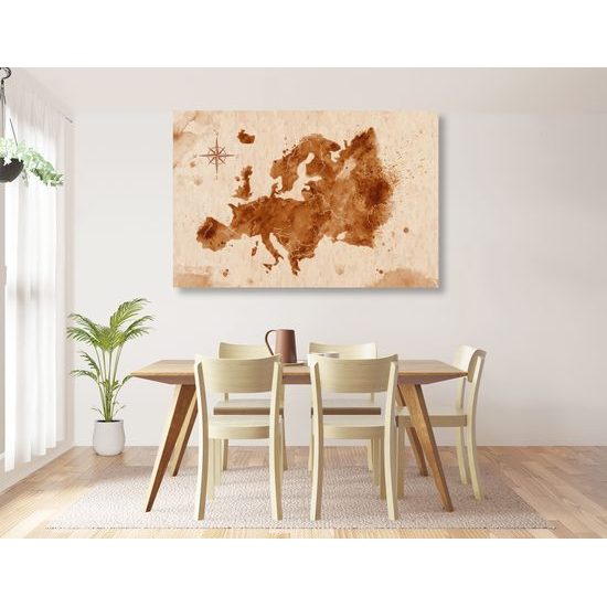 Obraz stará mapa Európy v sépiovom prevedení