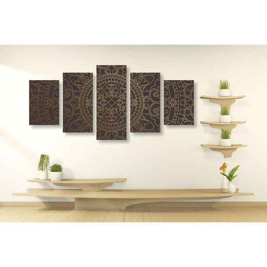 5-dielny obraz zlatý luxusný oranament