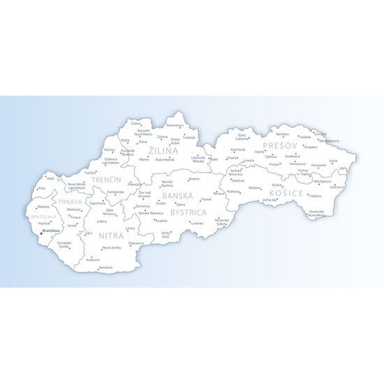 Obraz podrobná mapa Slovenskej republiky