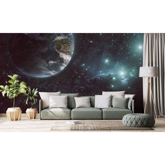 Samolepiaca tapeta zemeguľa v záhadnom vesmíre