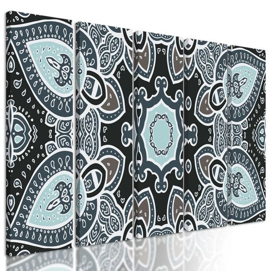 5-dielny obraz nádherná Indická Mandala