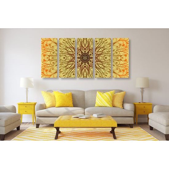 5-dielny obraz zaujímavá luxusná Mandala