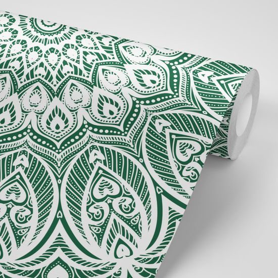 Tapeta nekonečná Mandala v zelenom prevedení