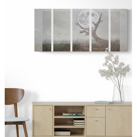 5-dielny obraz umelecké zobrazenie mesiaca