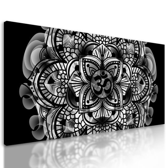 Obraz čiernobiela abstraktná Mandala