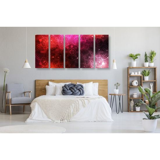 5-dielny obraz Mandala s vesmírnym pozadím