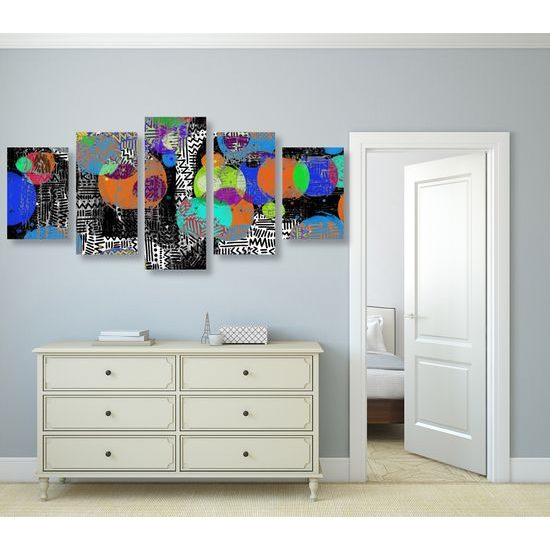 5-dielny obraz zaujímavá abstrakcia