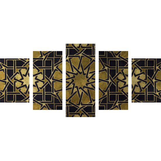 5-dielny obraz strieborná mandala