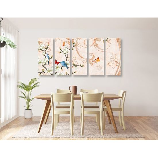 5-dielny obraz vintage príroda