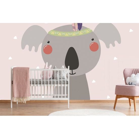 Samolepiaca tapeta roztomilá koala s indiánskymi pierkami