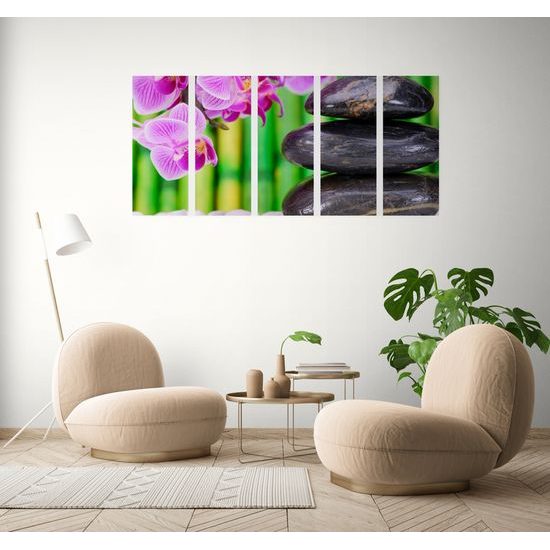 5-dielny obraz bambusová Zen záhrada