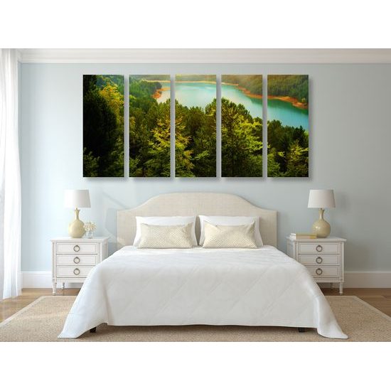 5-dielny obraz prekrásny pohľad na letnú prírodu