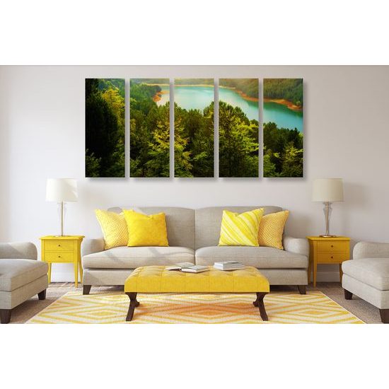 5-dielny obraz prekrásny pohľad na letnú prírodu