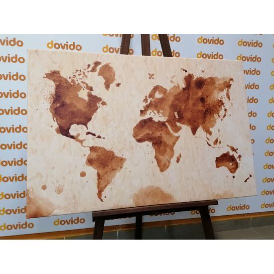 Obraz stará mapa sveta v sépiovom prevedení