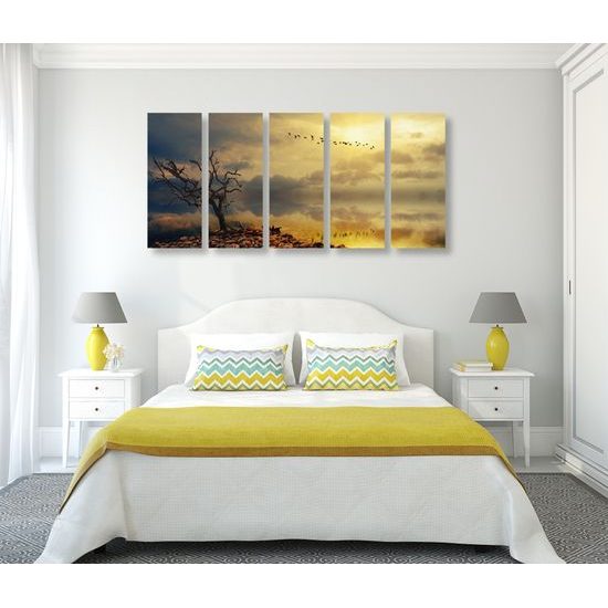 5-dielny obraz pohľad na čisté more