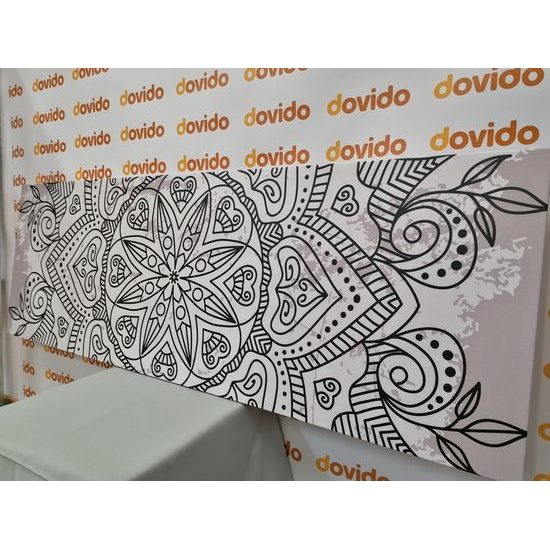 Obraz starodávna Mandala v čiernobielom prevedení