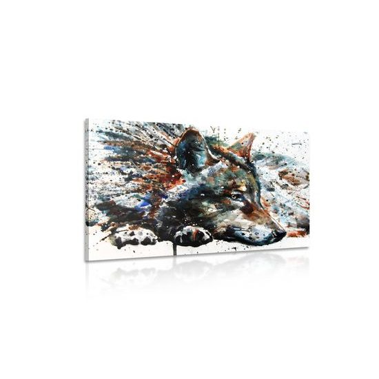 Obraz maľba tajomného vlka