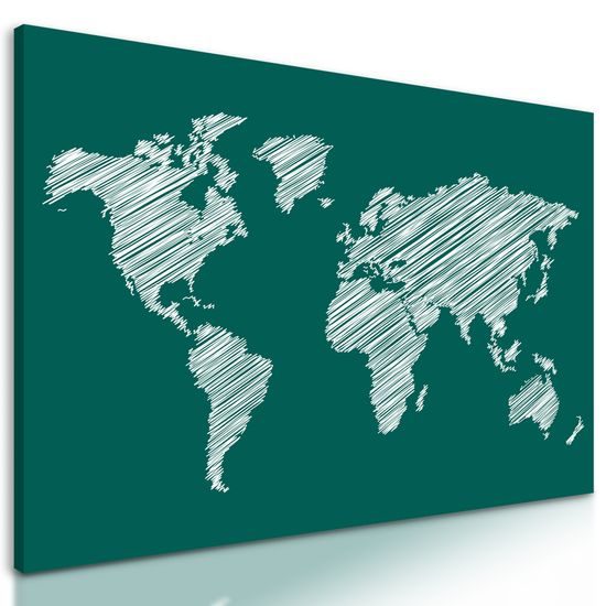 Obraz zaujímavá mapa na zelenom pozadí