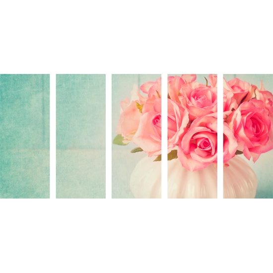 5-dielny obraz malé ružičky