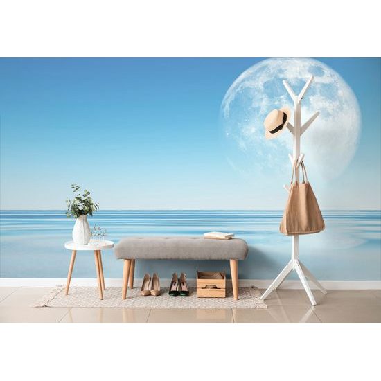 Samolepiaca tapeta mesiac nad morskou hladinou