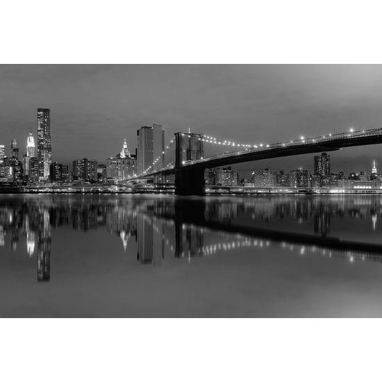 Fototapeta čiernobiely most vo večernom Manhattane