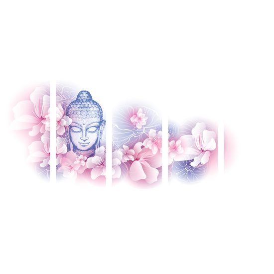 5-dielny obraz Budha v nežnom prevedení