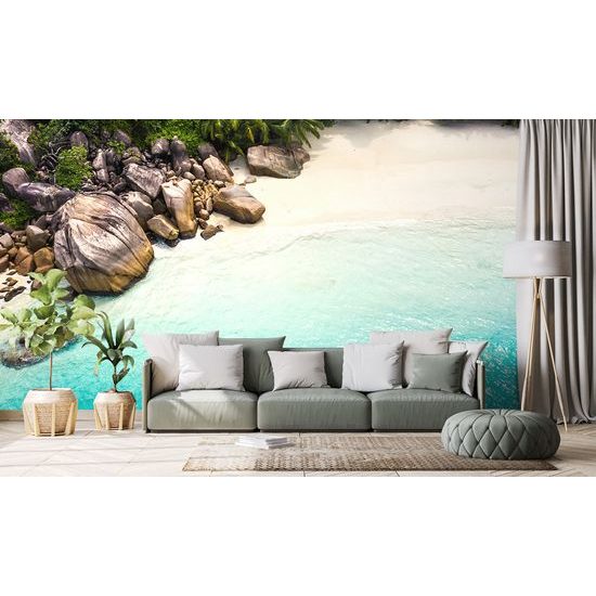 Samolepiaca fototapeta pláž v exotických Seychelách