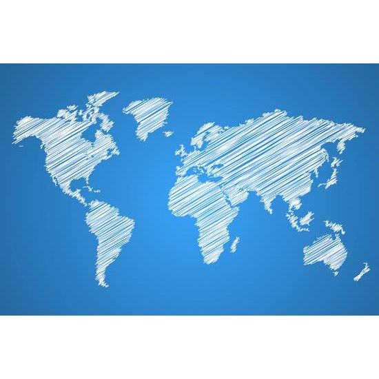 Obraz zaujímavá mapa na modrom pozadí