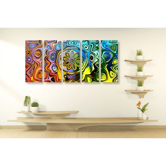 5-dielny obraz abstraktná halucinácia