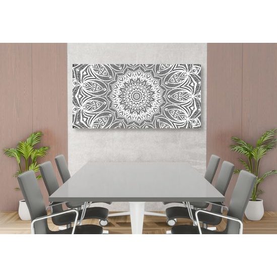 Obraz nekonečná Mandala v čiernobielom prevedení