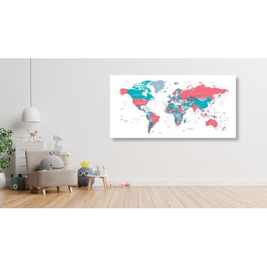 Obraz mapa v pútavom pastelovom prevedení