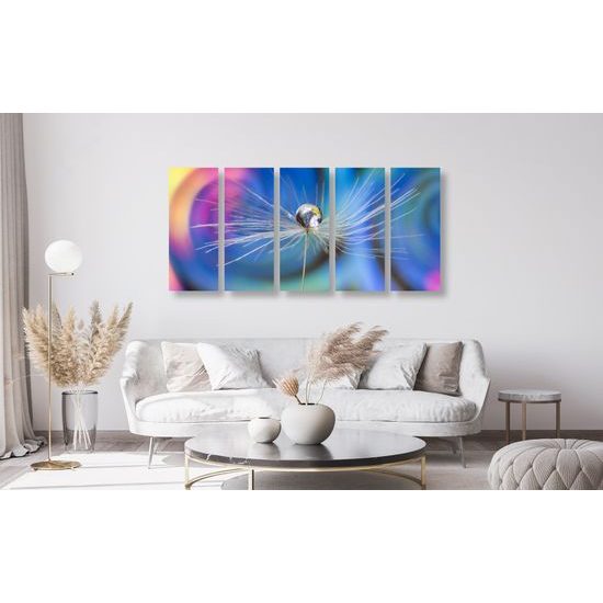 5-dielny obraz kvapka s zaujímavým pozadím