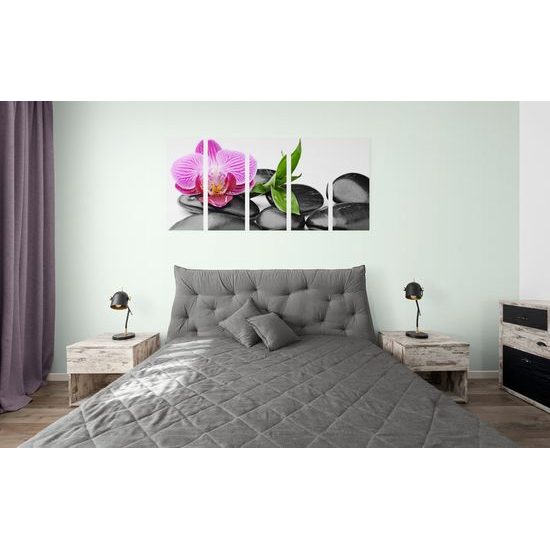 5-dielny obraz ploské wellness kamene