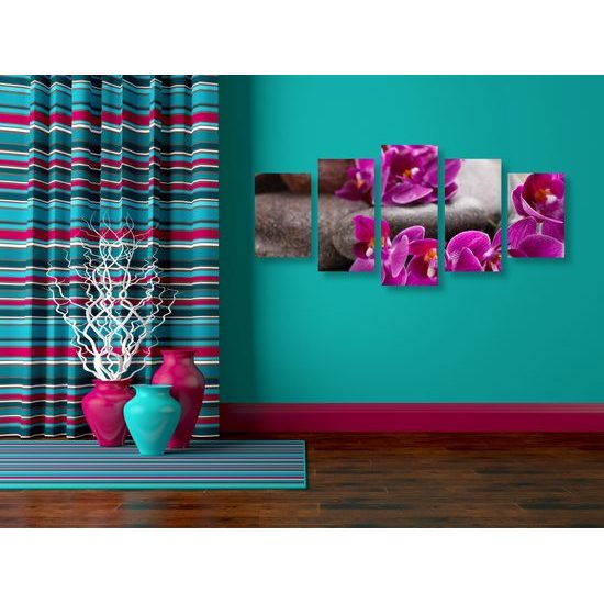 5-dielny obraz Feng Shui zátišie s orchideou