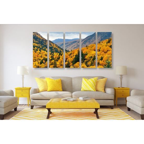 5-dielny obraz pohľad na jarnú krajinu