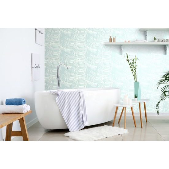 Samolepiaca tapeta nežná abstrakcia na modrom pozadí