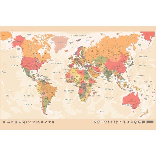Tapeta detailná mapa sveta