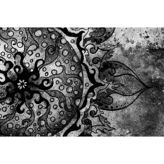 Obraz slnečná Mandala v čiernobielom prevedení