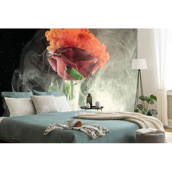 Samolepiaca tapeta ruža s farebným dymom