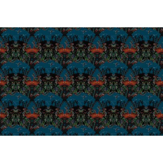 Tapeta magická lúka na modrom pozadí