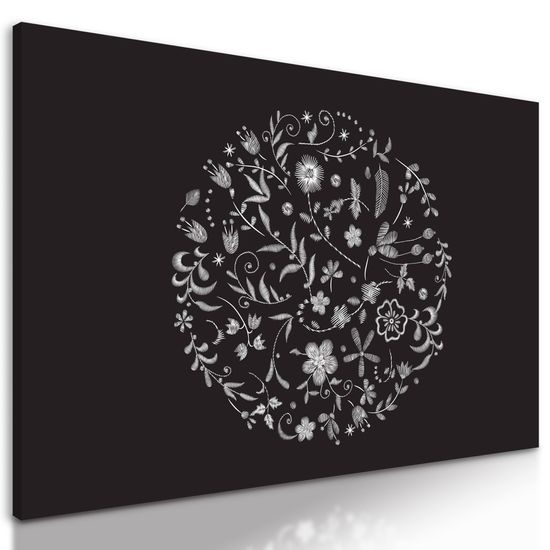 Obraz jemné kvety s folklórnym motívom