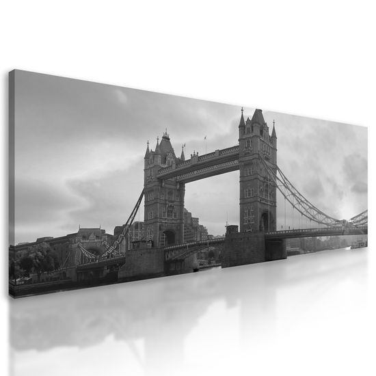 Obraz západ slnka nad kúzelným Londýnom v čiernobielom prevedení