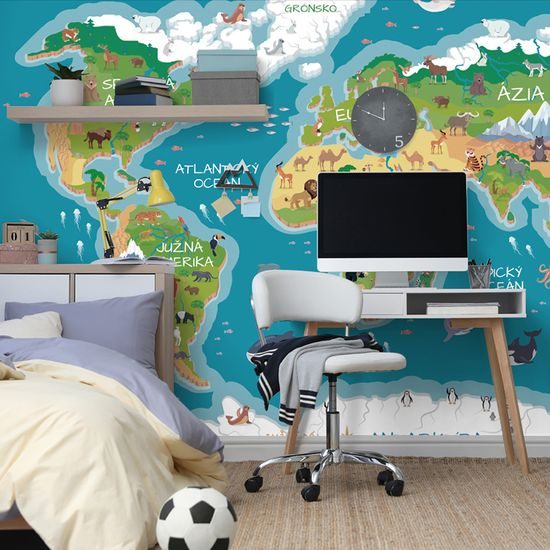 Samolepiaca tapeta detská obrázková mapa