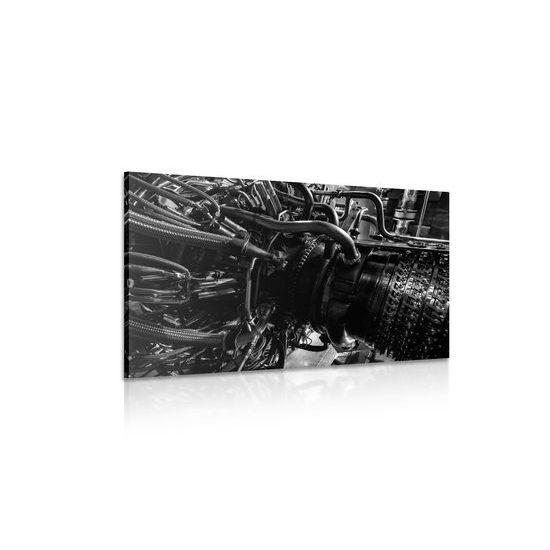 Obraz turbína v čiernobielom prevedení