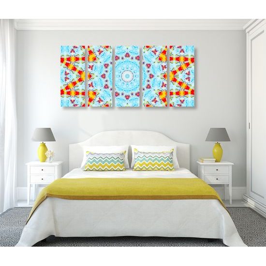 5-dielny obraz nevšedná mandala