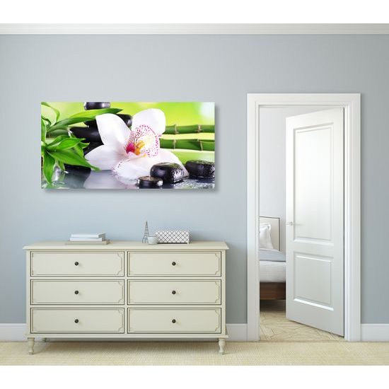 Obraz zen zátišie s orchideou