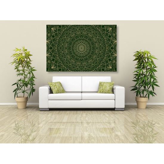 Obraz zelená detailná Mandala